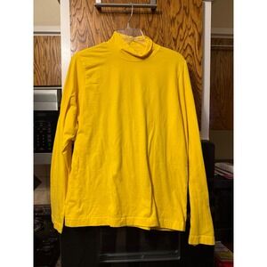 Marisa Christina Stretch Yellow Mock Neck Long Sleeve Top Womens Large